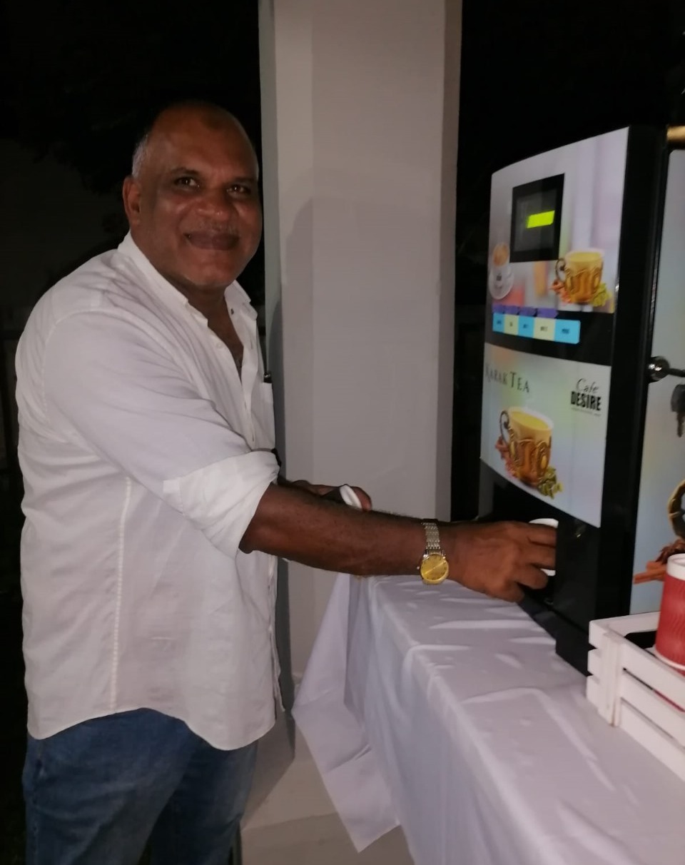 Café Desire machine serving karak at an outdoor event
