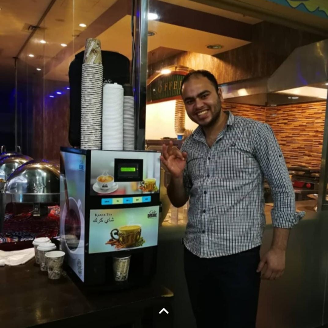 Café Desire machine at a hotel buffet beverage station