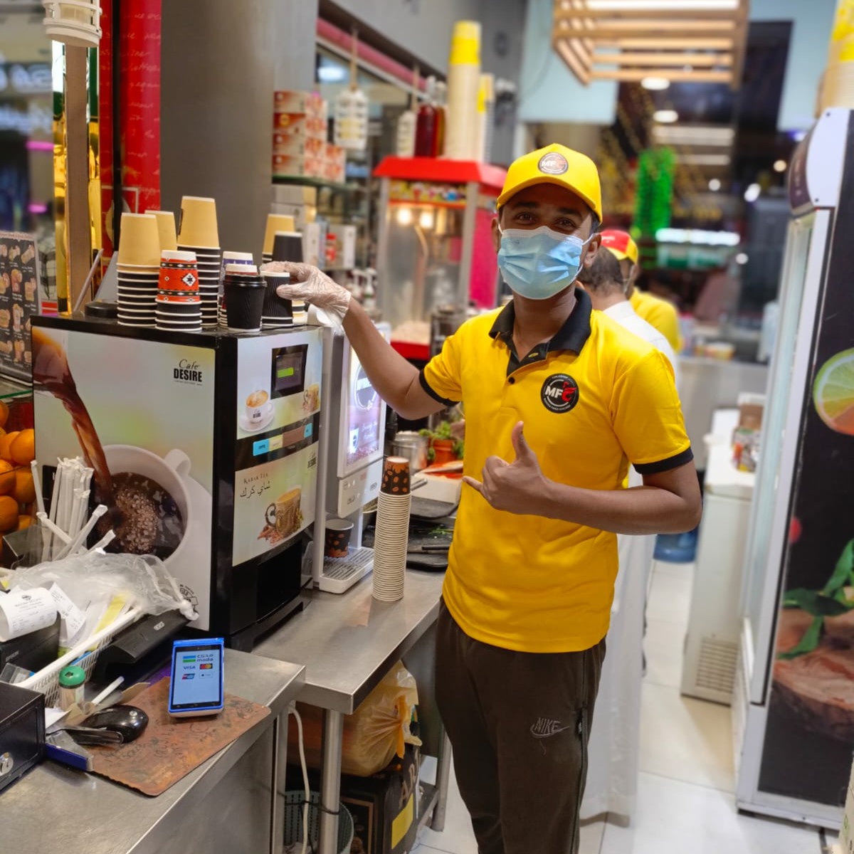 Café Desire machine at a juice and beverage shop